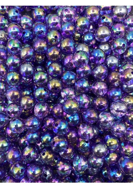 10MM Mor Renk Janjanlı Top Akrilik Boncuk,parlak Takı, Çanta Yapım Boncuğu (50GR,~80 Adet) fiyatları