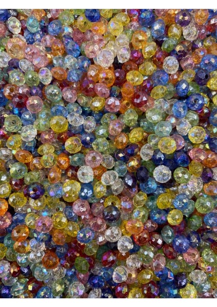 Karışık Renkli Basık 6mm Janjanlı Akrilik Boncuk,parlak Takı Yapım Hobi Boncuğu (25GR,~250 Adet) fiyatları