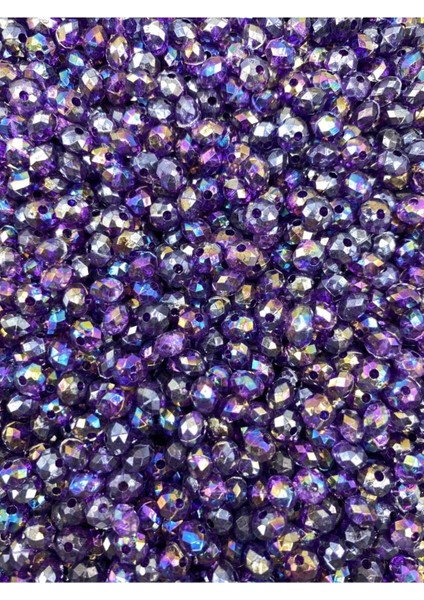Mor Renk Basık 6mm Janjanlı Akrilik Boncuk,parlak Takı Yapım Hobi Boncuğu (25GR,~250 Adet) fiyatları