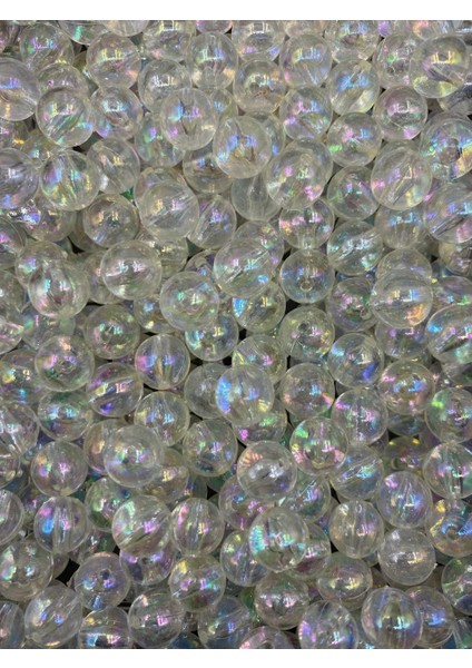 10MM Şeffaf Renk Janjanlı Top Akrilik Boncuk, Takı, Çanta Yapım Boncuğu (50GR,~80 Adet) fiyatları