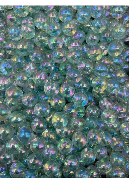 10MM Turkuaz Renk Janjanlı Top Akrilik Boncuk, Takı, Çanta Yapım Boncuğu (50GR,~80 Adet) fiyatları