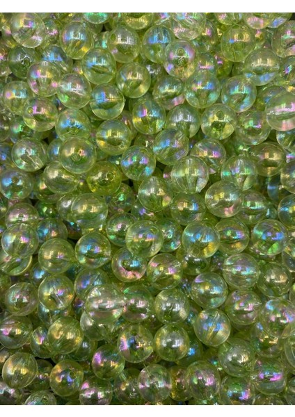 10MM Yeşil Renk Janjanlı Top Akrilik Boncuk, Takı, Çanta Yapım Boncuğu (50GR,~80 Adet) fiyatları