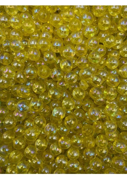 8mm Sarı Renk Janjanlı Akrilik Top Boncuk,parlak Takı, Çanta Yapım Boncuğu (50GR,~170 Adet) fiyatları