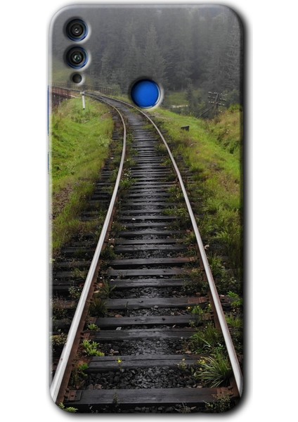 Honor 8c Kılıf Hd Desen Baskılı Arka Kapak + Temperli Cam - Tren Yolu
