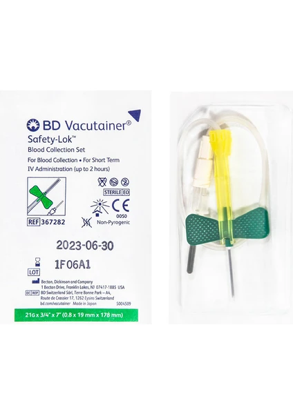 Bd Kelebek Set Yeşil Vacutainer Blood Collection Set 21g 50 Adet