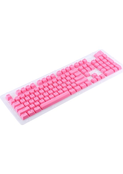 104 Tuş Universal Renkli Mekanik Klavye Tuş Takımı Kapağı Keycap Pembe