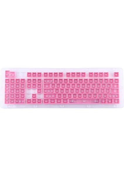 104 Tuş Universal Renkli Mekanik Klavye Tuş Takımı Kapağı Keycap Pembe