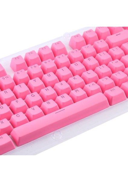 104 Tuş Universal Renkli Mekanik Klavye Tuş Takımı Kapağı Keycap Pembe