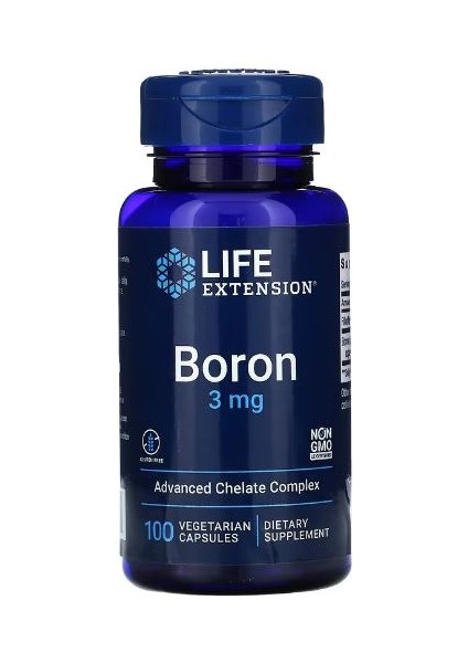 Life Extension, Boron, 3 Mg, 100 Vegan Kapsül