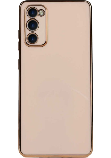 Samsung Galaxy S20 Fe Kapak Kamera Korumalı Lazer Kesim Lüx Silikon Kılıf - Rose Gold