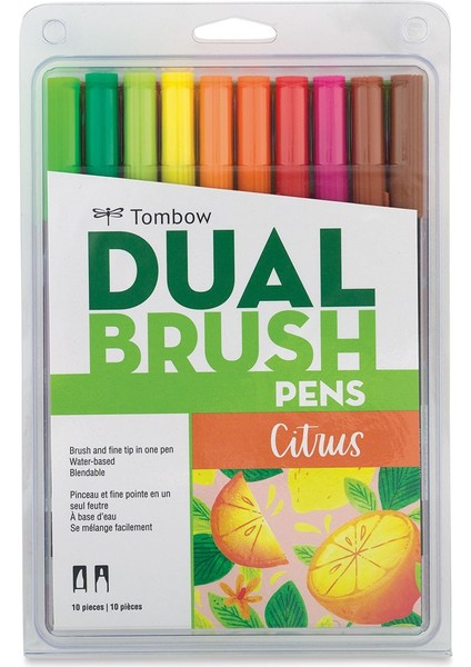 : Ab-T Dual Brush Pen Grafik Kalem Seti : Narenciye Renkleri (10 Renk)