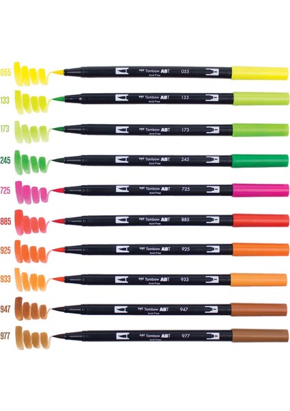 : Ab-T Dual Brush Pen Grafik Kalem Seti : Narenciye Renkleri (10 Renk) modelleri
