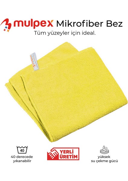 Mikrofiber Genel Temizlik Bezi Sarı 40X40 cm. - 500 Adet