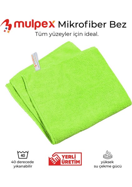 Mikrofiber Genel Temizlik Bezi Yeşil 40X40 cm. - 500 Adet