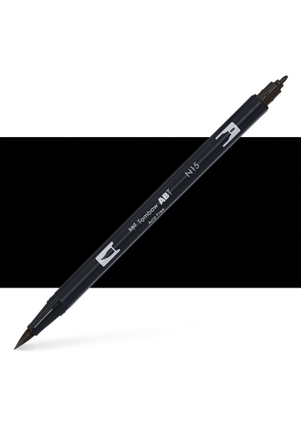 : Ab-T Dual Brush Pen Grafik Kalemi : Black N15