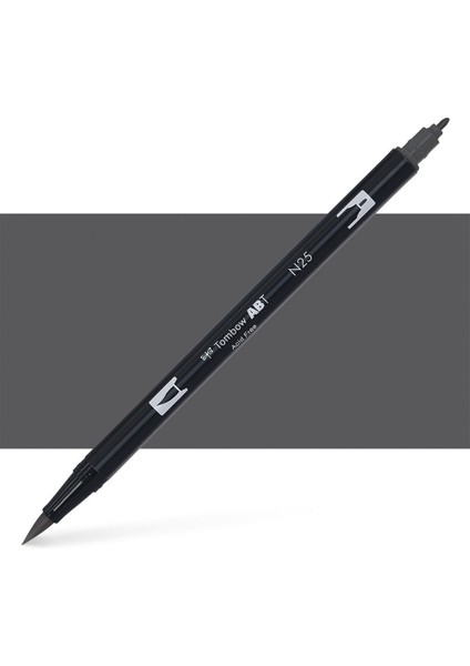 : Ab-T Dual Brush Pen Grafik Kalemi : Lamp Black N25