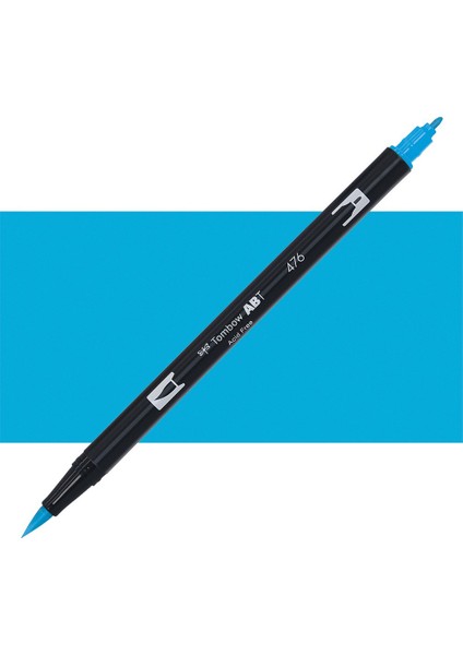 : Ab-T Dual Brush Pen Grafik Kalemi : Cyan 476
