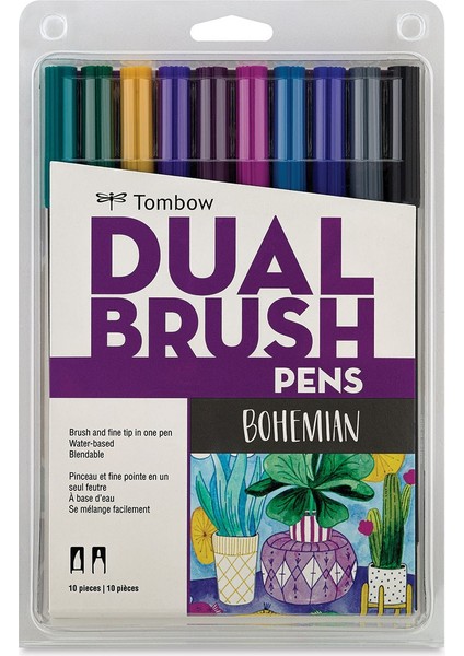 : Ab-T Dual Brush Pen Grafik Kalem Seti : Bohem Renkler (10 Renk)