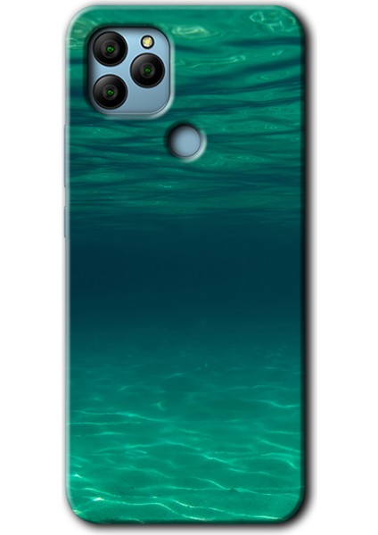 General Mobile Gm 22 Kılıf Hd Desen Baskılı Arka Kapak + Temperli Cam - Derin Deniz