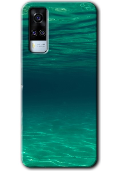 Vivo Y51A Kılıf Hd Desen Baskılı Arka Kapak + Temperli Cam - Derin Deniz