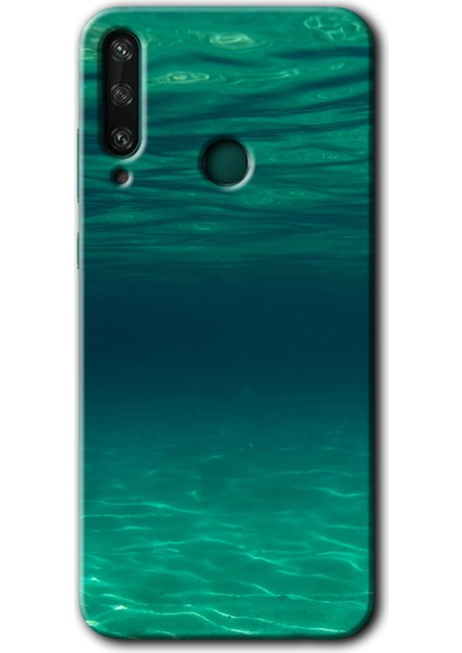 Huawei Y6P Kılıf Hd Desen Baskılı Arka Kapak + Temperli Cam - Derin Deniz