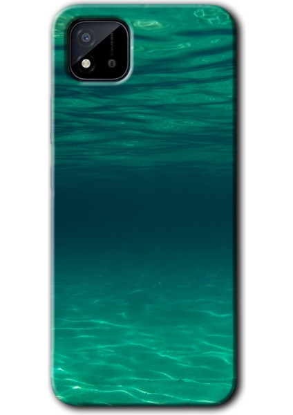 Realme C11 Kılıf Hd Desen Baskılı Arka Kapak + Temperli Cam - Derin Deniz