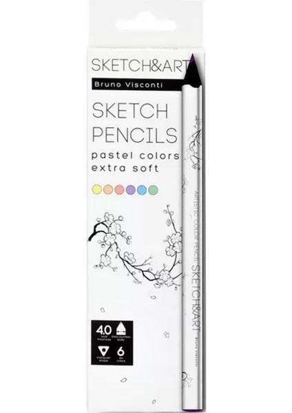 Bruno Visconti 'Sketch Art' Çift Taraflı Markers 6 Renk Pastel