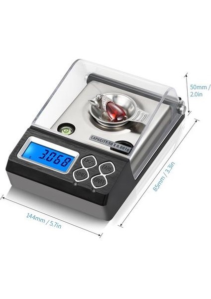 50G Dijital 0.001G Elektronik Denge Toz Milligram Ölçekli Altın Takı Kalibrasyonu Komutası Tocuezer + Pan(Yurt Dışından) fiyatları