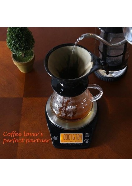 6.6lb / 3 kg Dijital El Damla Kahve Ölçeği Paslanmaz Çelik Hassas Sensörler Mutfak Gıda Ölçeği Zamanlayıcı Ağırlığı ile LCD Ekran(Yurt Dışından) fiyatları