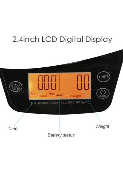 6.6lb / 3 kg Dijital El Damla Kahve Ölçeği Paslanmaz Çelik Hassas Sensörler Mutfak Gıda Ölçeği Zamanlayıcı Ağırlığı ile LCD Ekran(Yurt Dışından) modelleri
