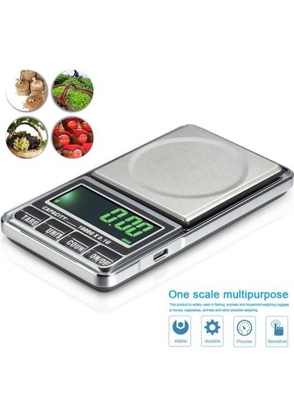 Mutfak Mini Takı Ölçeği USB Şarj Cep Dijital Terazi Hassas Elektronik Dengesi LCD Ekran Ağırlık Ölçeği(Yurt Dışından)