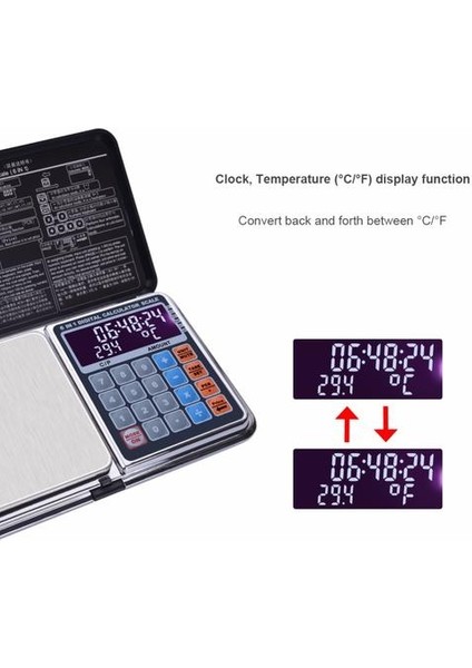 6 In 1 Çok Fonksiyonlu Dijital Terazi Elektronik 500G Ağırlık Dengesi ile Palm Hesap Makinesi Tasarım(Yurt Dışından)