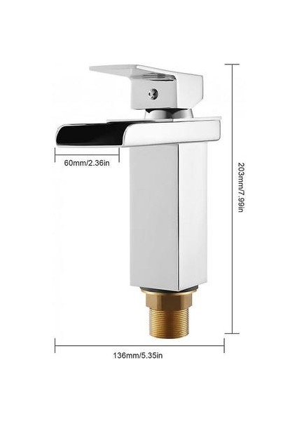 Şelale Tasarım Musluk Banyo Tuvalet Lavabo Tek Delik Musluk(Yurt Dışından)