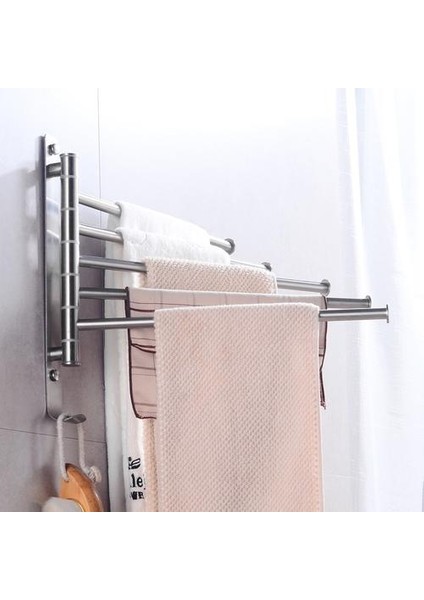 Havlu paslanmaz çelik banyo havlu askısı asılı tutucu duvar monte dönen havlu demiryolu askısı ile kanca banyo rafı | havlu çubukları (Yurt Dışından)
