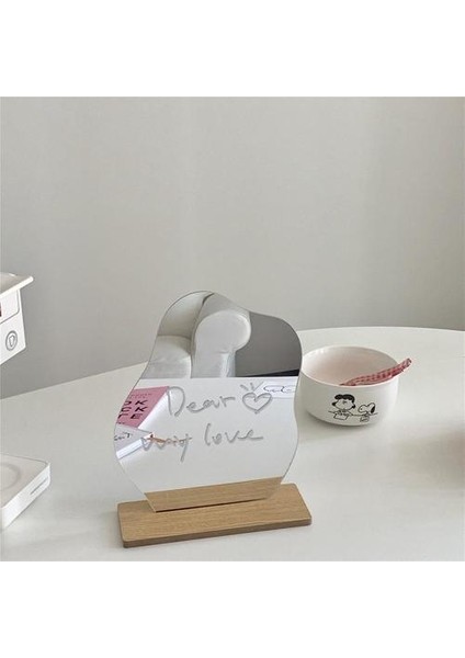 Makyaj Aynası Yıldız Şekli Akrilik Lens Ahşap Baz Güzellik Araçları Banyo Aynası Banyo Aynaları(Yurt Dışından)