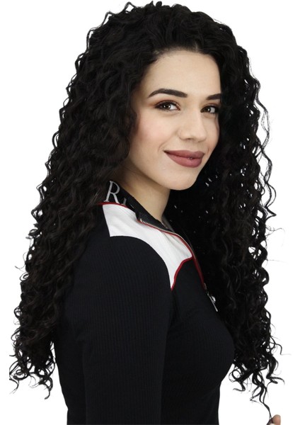 Afro Dalgalı Tül Peruk Koyu Kestane 300 Gr 70 Cm fiyatları