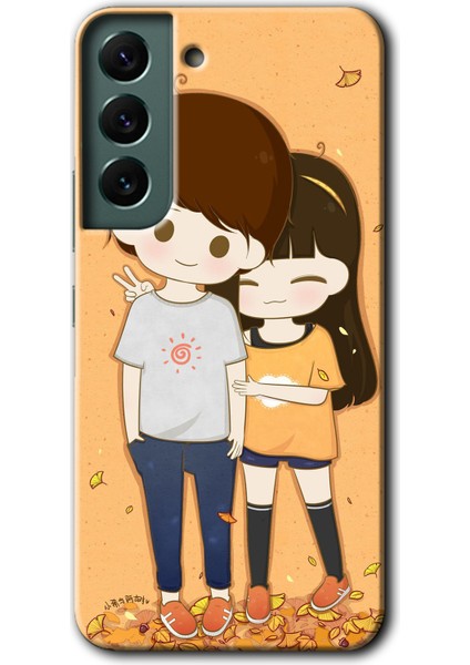 Samsung Galaxy S22 Plus Kılıf Hd Desen Baskılı Arka Kapak + Temperli Cam - Şıpsevdi Çift