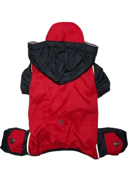 Küçük Irk Köpek Için Içi Polar Tulum Yağmurluk Kırmızı