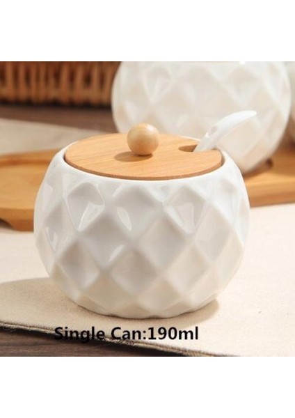 3 Adet / Takım Seramik Baharat Kavanoz Mutfak Malzemeleri Baharat Kutusu Kiti ile Ahşap Tepsi 190 ml Şeker Tuz Shaker Biber Saklama Tenceresi | Şişeler, Kavanozlar ve kutular(Yurt Dışından)