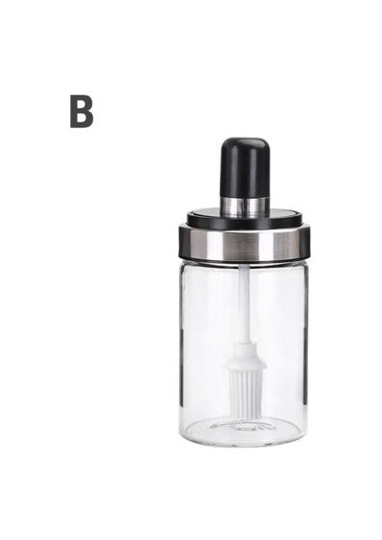 250 ml Mutfak Cam Çeşni Şişesi Tuz Şeker Biber Tozu Yağı Bal Saklama Kutusu Baharat Kavanozu Mutfak Gereçleri | Şeker ve Kremalı Tencereler (Yağ Fırçası) (Yurt Dışından)