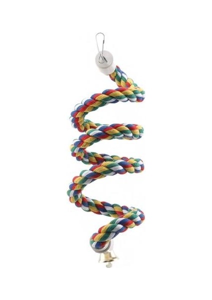 Kuş Levrek Oyuncak Spiral Pamuk Halat Çiğneme Bar Papağan Salıncak Tırmanma Ayakta Çan Kuş Malzemeleri Papağan Tırmanma Oyuncaklar | Kuş Oyuncakları