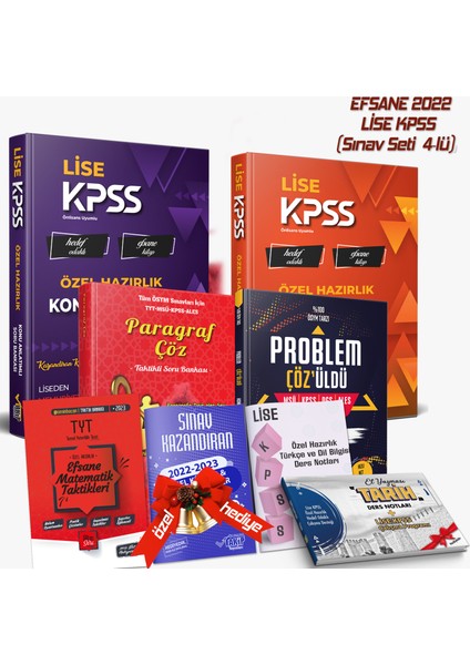 2023 Lise KPSS 4'lü Mega Set - Konu Anlatımı - Soru Bankası - Paragraf - Problematik