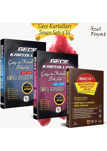 2'lü Set Gece Kartalları Çarşı ve Mahalle Bekçiliği Alımına Özel Hazırlık Konu Anlatımı - Soru Bankası - Bekçi Rehber