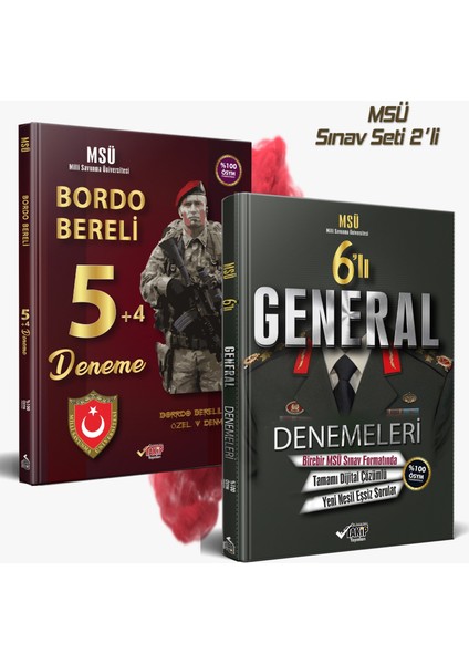 MSÜ Sınav Seti 2’li -MSÜ Bordo Bereli Deneme-General 6’lı Deneme