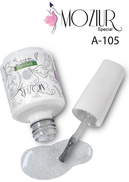 Mozıur Uv LED Kalıcı Oje 15 ml Simli Seri