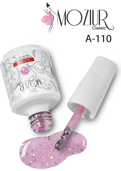 Mozıur Uv LED Kalıcı Oje 15 ml Simli Seri