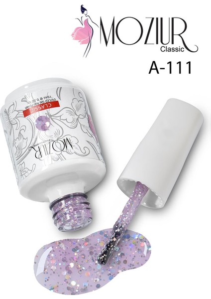 Mozıur Uv LED Kalıcı Oje 15 ml Simli Seri