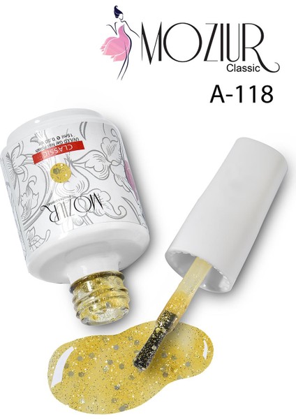 Mozıur Uv LED Kalıcı Oje 15 ml Simli Seri modelleri