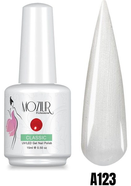 Mozıur Uv LED Kalıcı Oje 15 ml Simli Seri