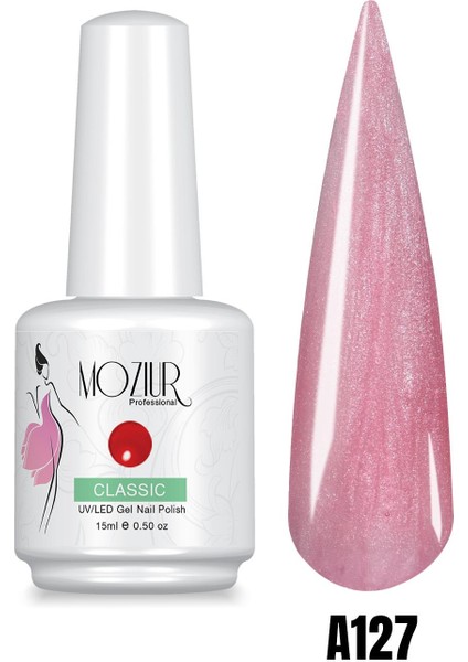 Mozıur Uv LED Kalıcı Oje 15 ml Simli Seri